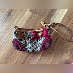 Rare Coach Tweed Mini Hobo Y2K Wristlet